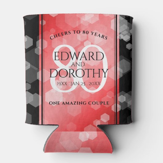 Rafraîchisseur Pour Canette Elégante 80ème anniversaire du Mariage de Ruby (Dos)