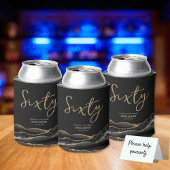 Rafraîchisseur Pour Canette Elégante Black Gold Agate 60e fête d'anniversaire