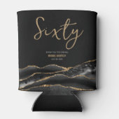 Rafraîchisseur Pour Canette Elégante Black Gold Agate 60e fête d'anniversaire (Dos)