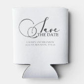 Rafraîchisseur Pour Canette Élégante calligraphie Enregistrer la date Mariage  (Dos)