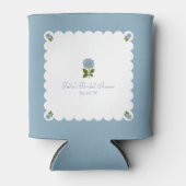 Rafraîchisseur Pour Canette Élégante douche de mariée Hydrangea bleu poussiére (Devant)