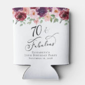 Rafraîchisseur Pour Canette Elégante fête florale 70e anniversaire (Dos)