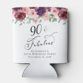 Rafraîchisseur Pour Canette Elégante fête florale 90e anniversaire (Dos)