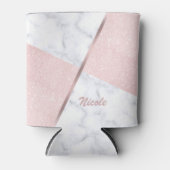 Rafraîchisseur Pour Canette Elégante parties scintillant rose en or et marbre (Devant)