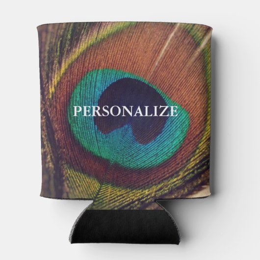 Rafraîchisseur Pour Canette Elégante plumes de paon paon oeil personnalisé mar (Dos)