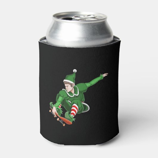 Rafraîchisseur Pour Canette Elfe de patinage de Noël (Can devant)