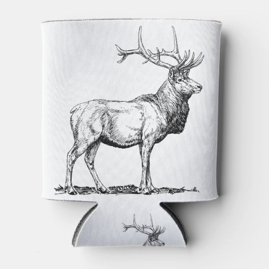 Rafraîchisseur Pour Canette Elk Moose Deer Head Animal Hunting Antlers (Devant)