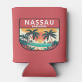 Rafraîchisseur Pour Canette Emblème rétro de Nassau Bahamas (Dos)