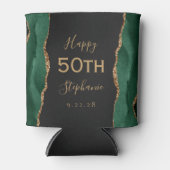 Rafraîchisseur Pour Canette Emerald Agate Gold Dark 50th Birthday Party (Devant)