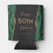 Rafraîchisseur Pour Canette Emerald Agate Gold Dark 50th Birthday Party (Dos)