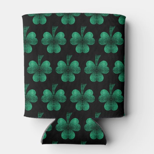Rafraîchisseur Pour Canette Emerald Green Sparkles Shamrock motif noir (Dos)