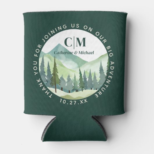 Rafraîchisseur Pour Canette Emerald Greenery Mountain Pine Rustic Mariage (Devant)