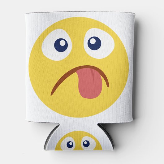 Rafraîchisseur Pour Canette Emoji de langue coincée (Devant)