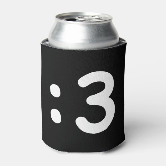Rafraîchisseur Pour Canette Emoticon visage chat : 3 Can Cooler (Can devant)
