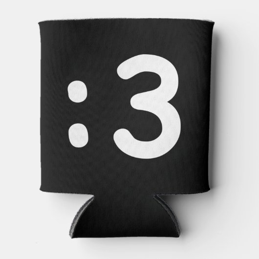 Rafraîchisseur Pour Canette Emoticon visage chat : 3 Can Cooler (Devant)