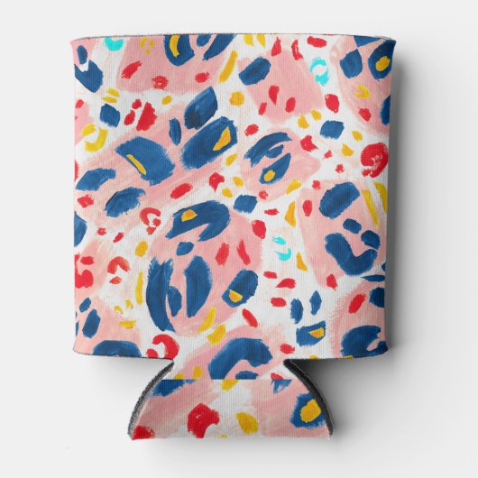 Rafraîchisseur Pour Canette Empreinte de léopard : aquarelle peinte à la main. (Devant)