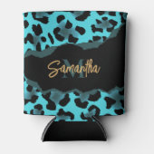 Rafraîchisseur Pour Canette Empreinte de léopard bleu mignon (Devant)