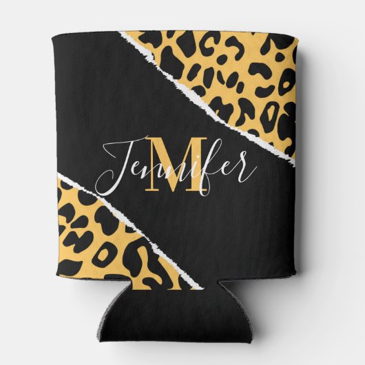 Rafraîchisseur Pour Canette Empreinte de léopard d'or (Dos)