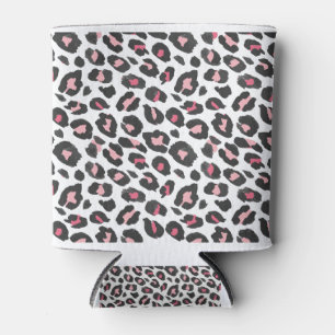 Rafraîchisseur Pour Canette Empreinte de léopard, papier guépard, rose, girly