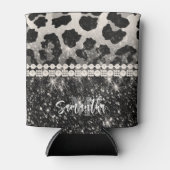 Rafraîchisseur Pour Canette Empreinte de léopard Parties scintillant argent (Devant)