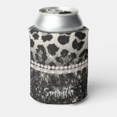 Rafraîchisseur Pour Canette Empreinte de léopard Parties scintillant argent (Can Dos)
