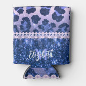 Rafraîchisseur Pour Canette Empreinte de léopard Parties scintillant bleue (Devant)