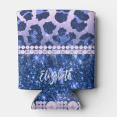 Rafraîchisseur Pour Canette Empreinte de léopard Parties scintillant bleue (Dos)