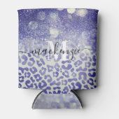 Rafraîchisseur Pour Canette Empreinte de léopard Parties scintillant bleue (Devant)