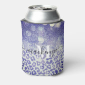 Rafraîchisseur Pour Canette Empreinte de léopard Parties scintillant bleue (Can Dos)