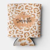 Rafraîchisseur Pour Canette Empreinte de léopard Parties scintillant d'or (Devant)