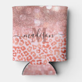 Rafraîchisseur Pour Canette Empreinte de léopard rose Gold Parties scintillant (Devant)