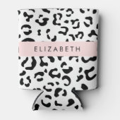 Rafraîchisseur Pour Canette Empreinte de léopard, Spots, Noir Et Blanc, Votre  (Devant)
