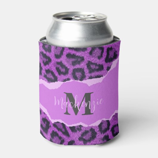 Rafraîchisseur Pour Canette Empreinte de léopard violet (Can devant)