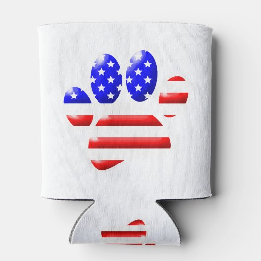 Rafraîchisseur Pour Canette EMPREINTE DE PATTE américain du Drapeau (Dos)