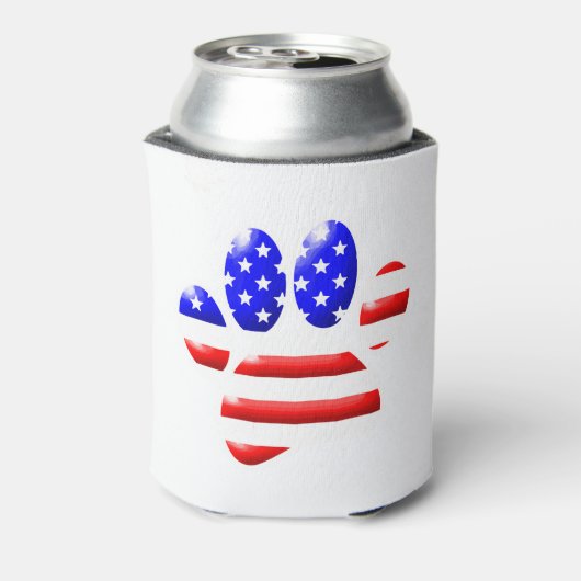 Rafraîchisseur Pour Canette EMPREINTE DE PATTE américain du Drapeau (Can Dos)
