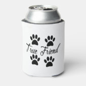 Rafraîchisseur Pour Canette Empreinte de patte chien Vrai Amis Texte (Can Dos)