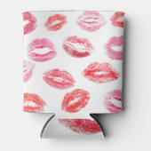 Rafraîchisseur Pour Canette Empreintes à lèvres : diverses lèvres de femmes. (Devant)