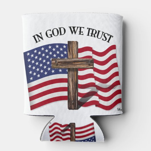 Rafraîchisseur Pour Canette En Dieu, nous faisons confiance à la Croix robuste (Dos)