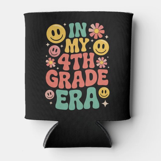 Rafraîchisseur Pour Canette En quatrième année Retro 4e année de retour scolai (Devant)