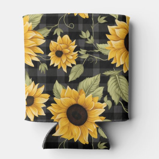 Rafraîchisseur Pour Canette en vichy Motif tournesol (Dos)