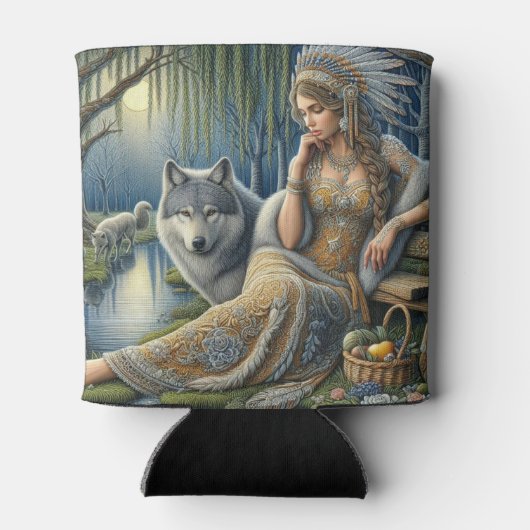 Rafraîchisseur Pour Canette Enchantement Lune dans la Forêt Mystique (Dos)