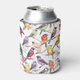 Rafraîchisseur Pour Canette Enchanteur Aquarelle Vintage Birds Motif