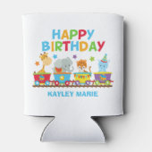 Rafraîchisseur Pour Canette Enfants Cirque Animal Train Custom Anniversaire (Dos)