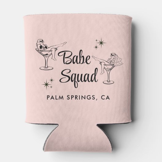 Rafraîchisseur Pour Canette Équipe de bébé fille Squad Rose EVJF (Dos)