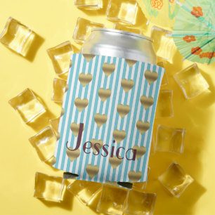 Rafraîchisseur Pour Canette Équipe Mariée Bleu Turquoise & Or Fête de Mariage
