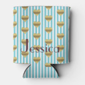 Rafraîchisseur Pour Canette Équipe Mariée Turquoise et Gold Bridesmaid (Devant)