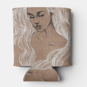 Rafraîchisseur Pour Canette Esquisse de portrait : Illustration de jeune fille (Dos)