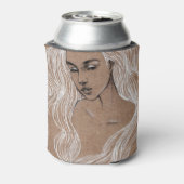 Rafraîchisseur Pour Canette Esquisse de portrait : Illustration de jeune fille (Can Dos)