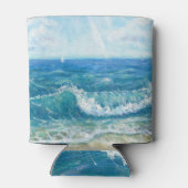 Rafraîchisseur Pour Canette Eté, vagues bleues, peinture acrylique. (Dos)