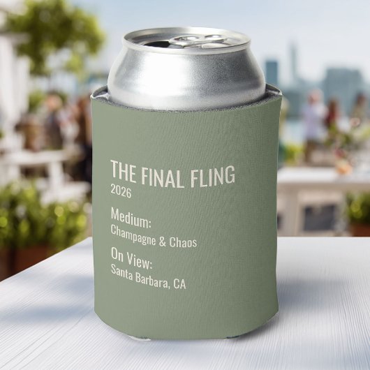 Rafraîchisseur Pour Canette Étiquette de musée minimal chic pour cadeau de fêt